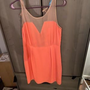 Peach Dress with Mesh Top